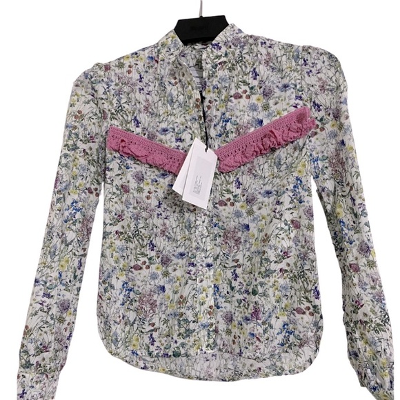 Michaela Buerger Floral Button Down Shirt cottagecore flowers garden lolita - Picture 4 of 7